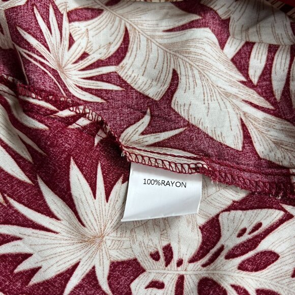 BLOOMCHIC Red and Cream Tropical Print Wrap V-Neck Split Hem Dress Size 20 - Picture 12 of 12